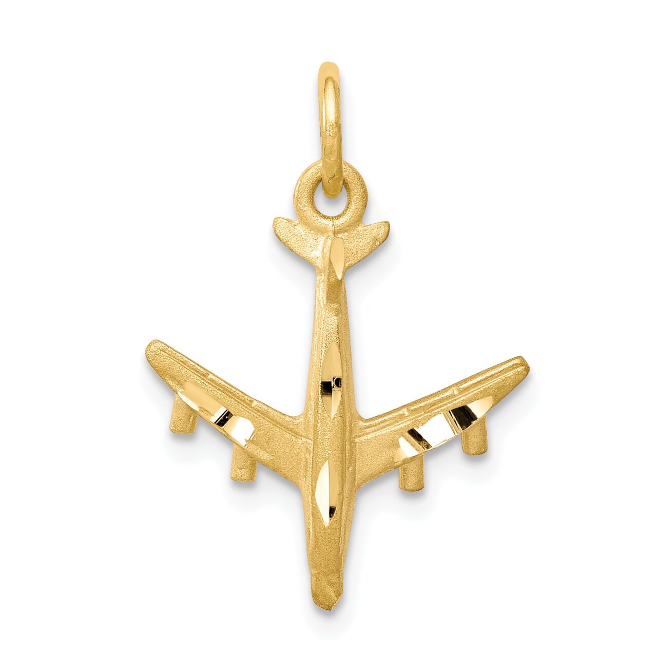 10K Yellow Gold Airplane Charm Jewelry FindingKing New 20 X 16mm
